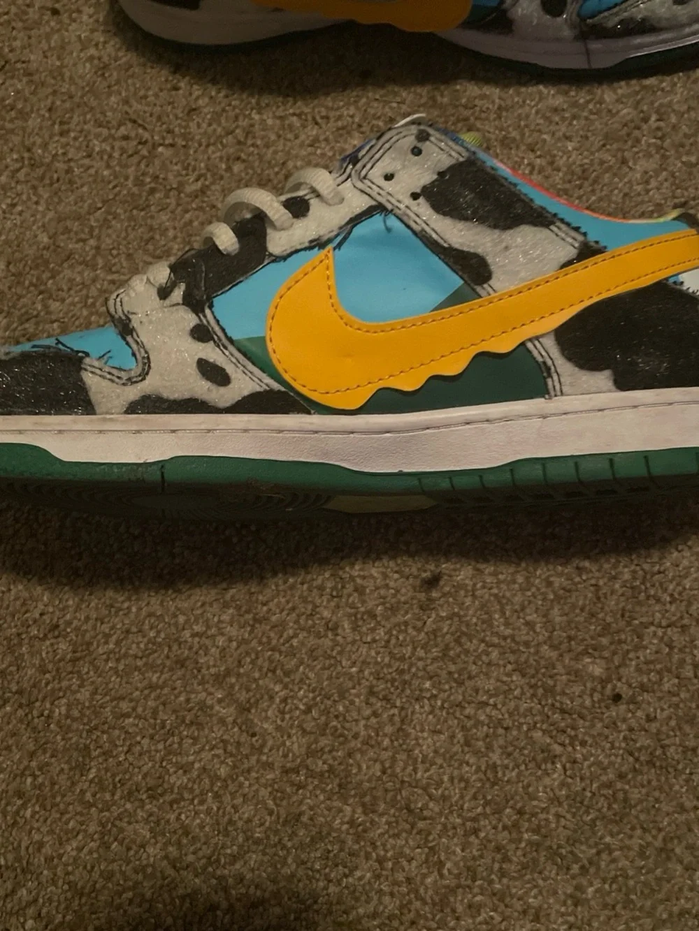 Nike Multicolor Cow-Print Low Top with Gold Branding